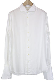 SUITSUPPLY Men Shirt 44/17 1/2 Slim Pure Cotton White Cutaway Button-Up