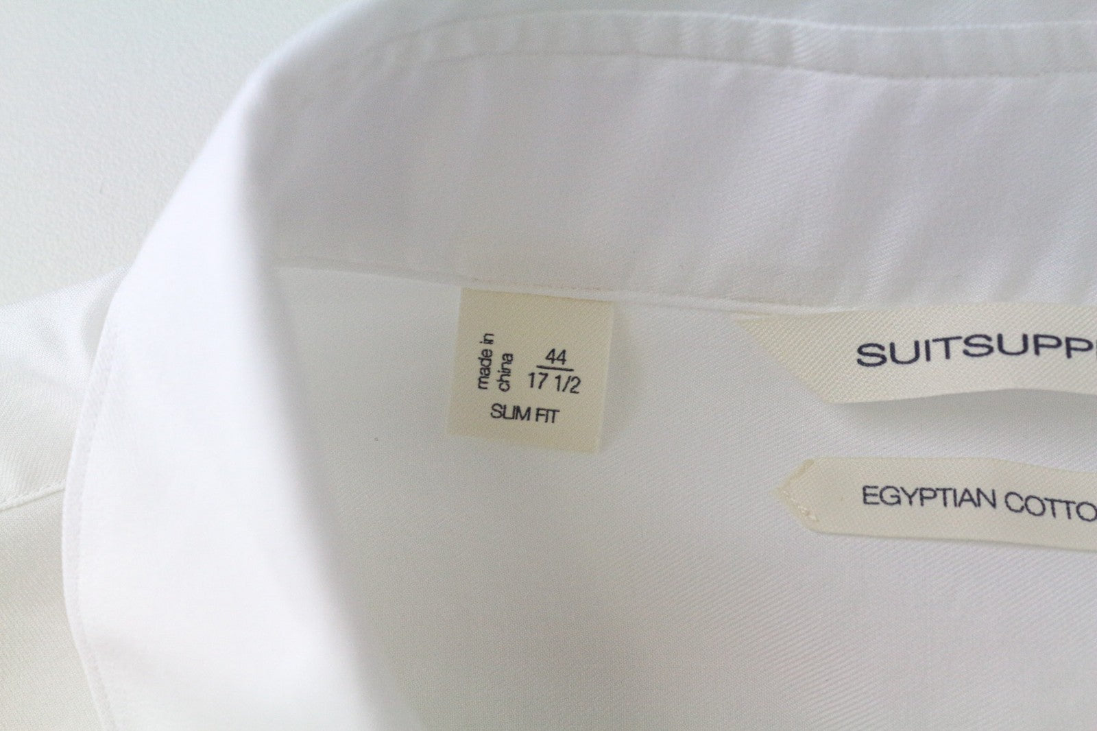 SUITSUPPLY Men Shirt 44/17 1/2 Slim Pure Cotton White Cutaway Button-Up