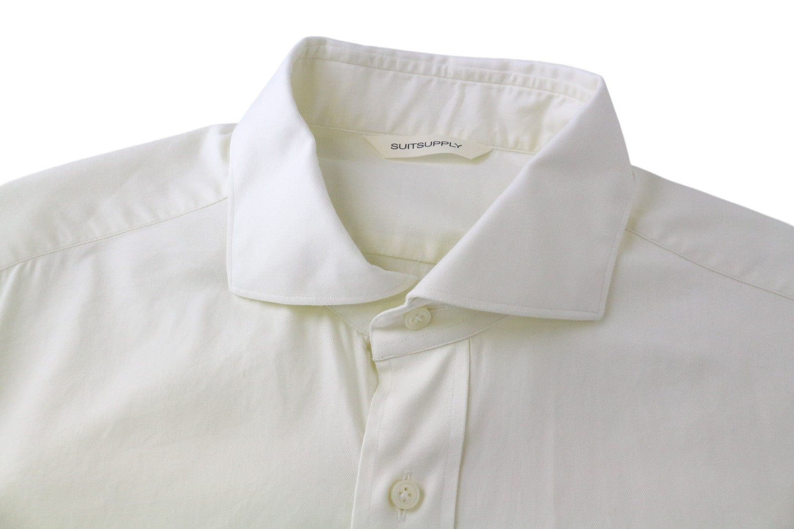 SUITSUPPLY Men Shirt M Slim Off-White Pure Cotton Long Sleeve Classic