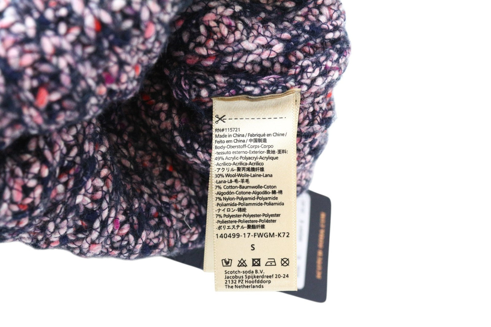 SCOTCH & SODA Women Hat S Girls Pink Wool Cotton Blend Knitted Beanie