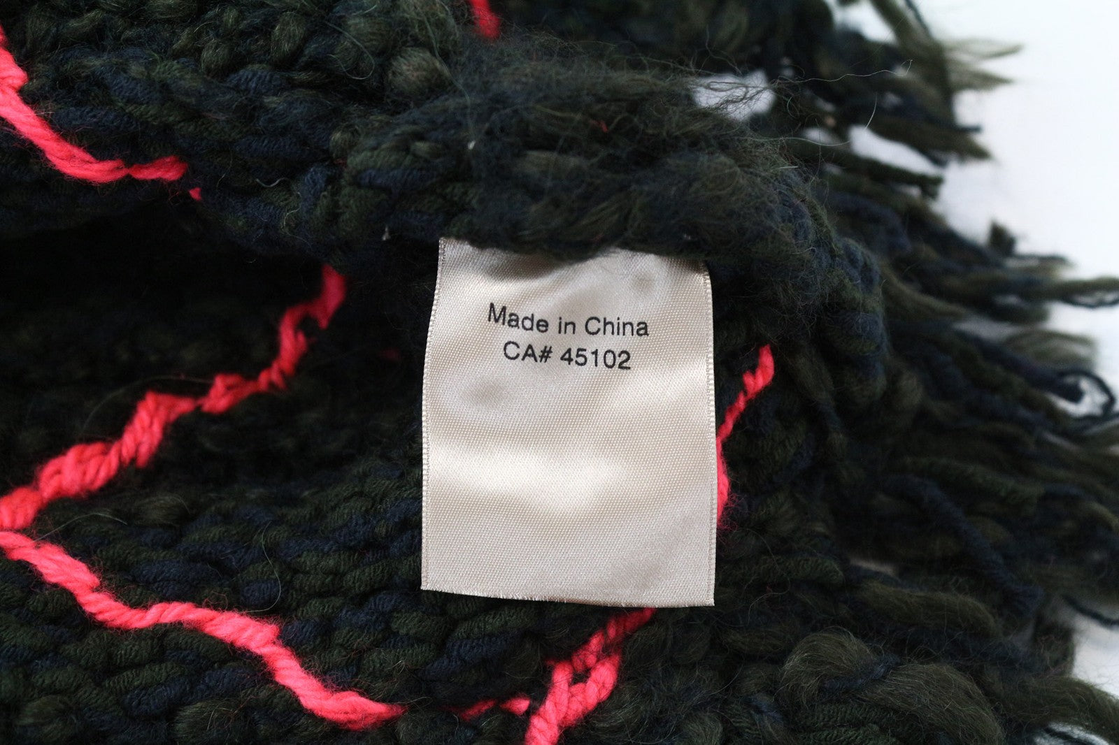 SCOTCH & SODA Men Scarf One Size Green Unisex Snood Chunky Tassels Patterned