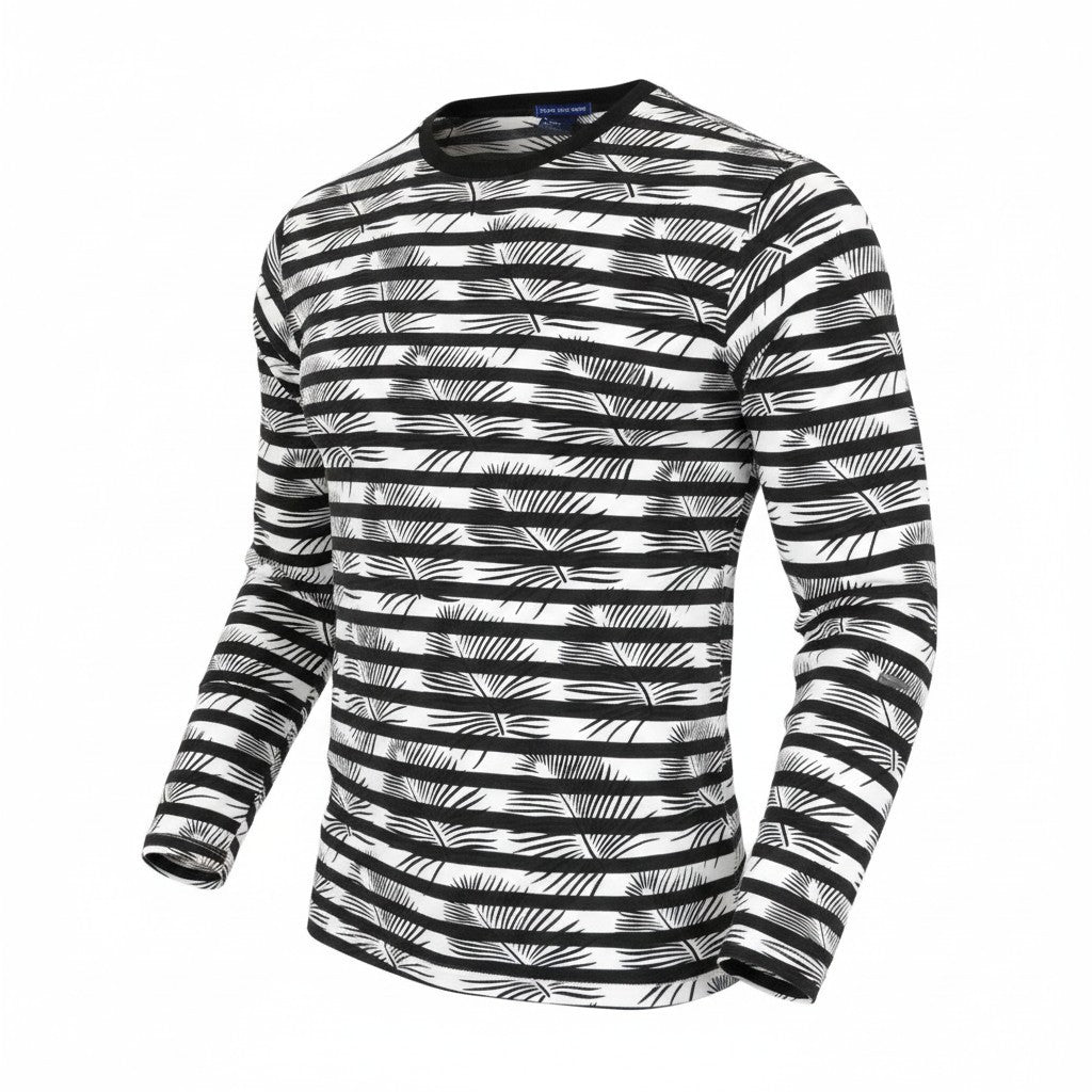 SCOTCH & SODA Ams Couture Men T-Shirt M White Black Anti Fit Cotton Long Sleeve