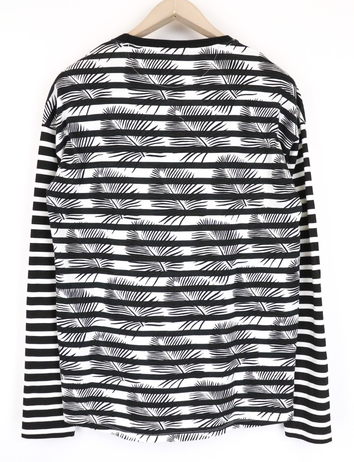 SCOTCH & SODA Ams Couture Men T-Shirt M White Black Anti Fit Cotton Long Sleeve
