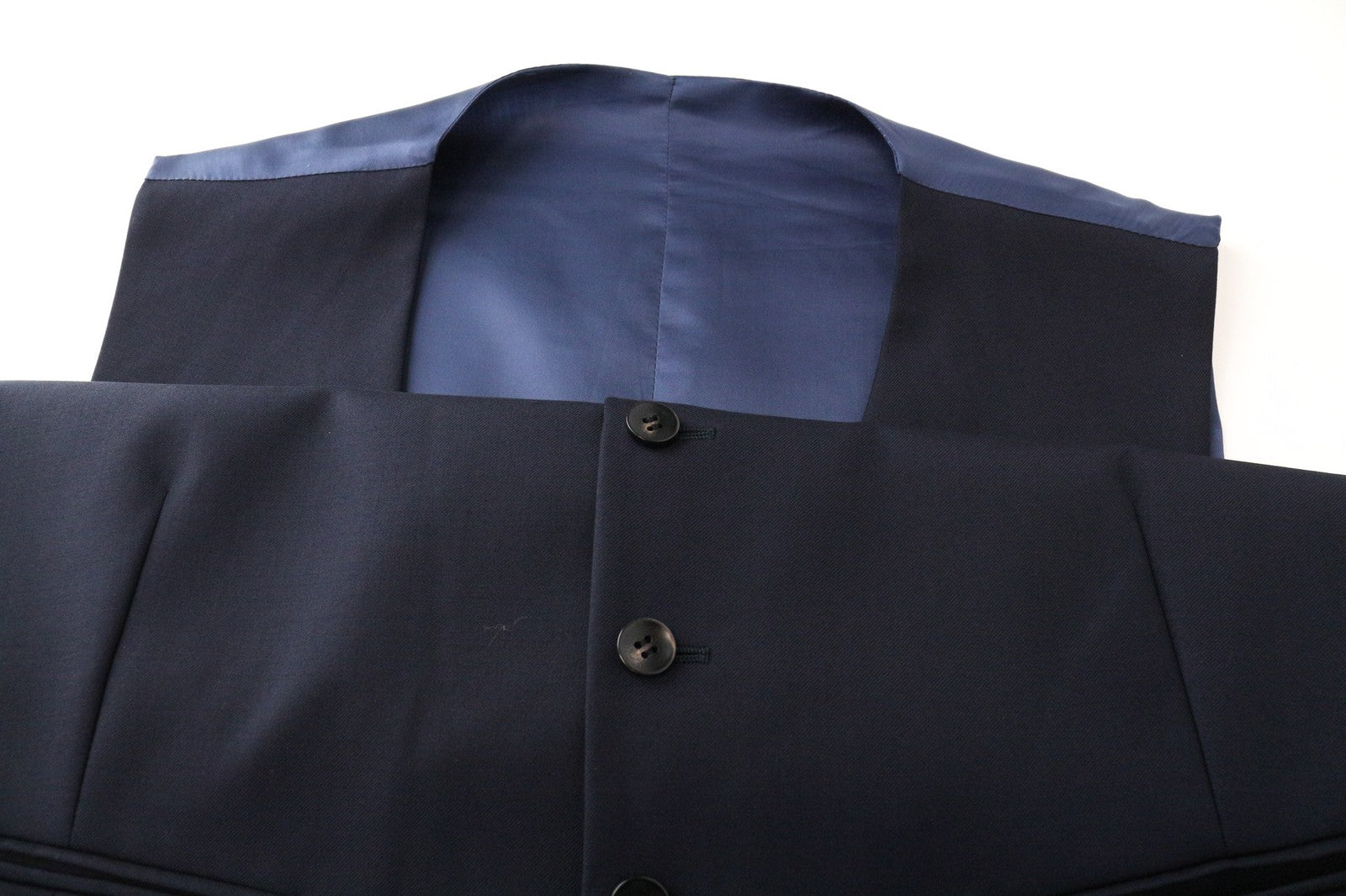 SUITSUPPLY Ferrara Men Waistcoat UK44S Navy Blue Formal Wool Single-Breasted