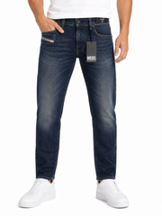 DIESEL 2019 D-Strukt-R R08IC Men Jeans W36/L30 Blue Whiskers Faded Slim RRP195