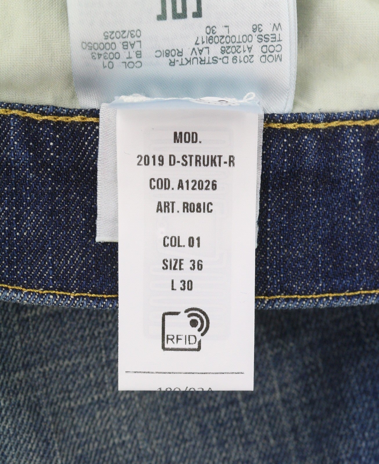 DIESEL 2019 D-Strukt-R R08IC Men Jeans W36/L30 Blue Whiskers Faded Slim RRP195