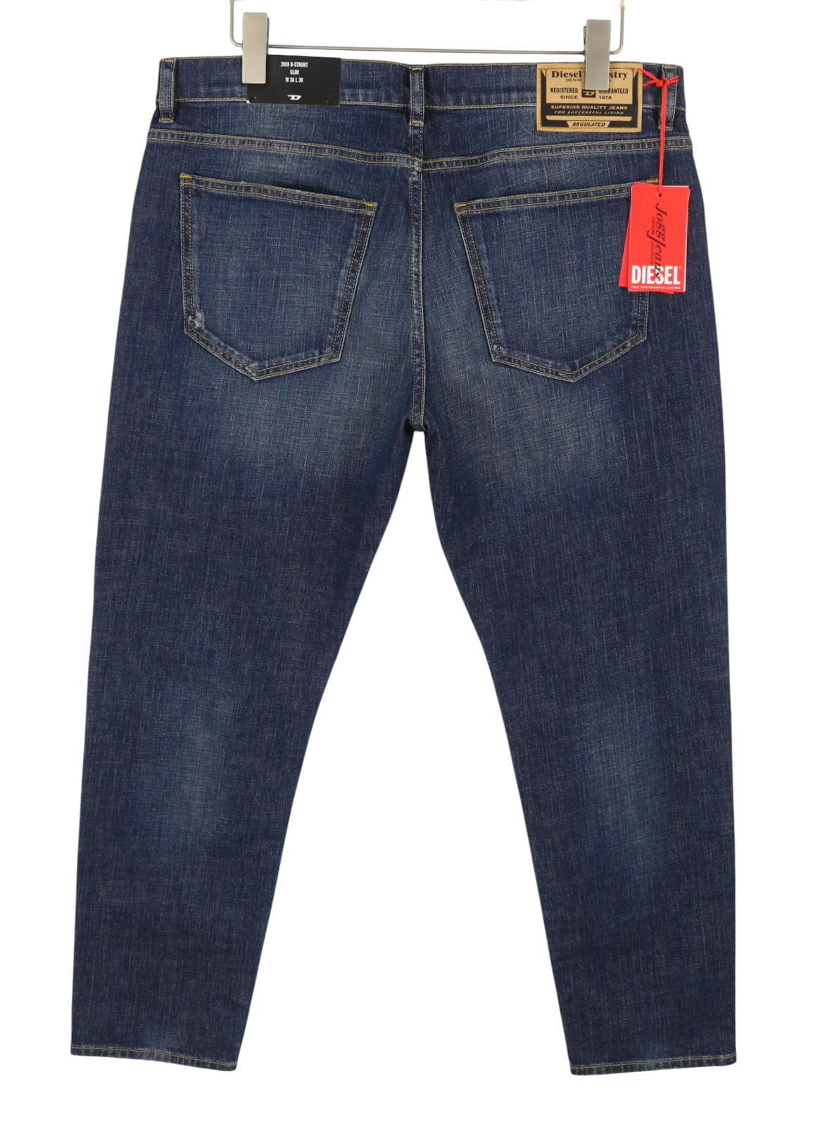 DIESEL 2019 D-Strukt-R R08IC Men Jeans W36/L30 Blue Whiskers Faded Slim RRP195