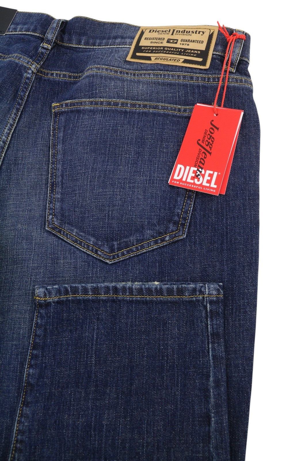 DIESEL 2019 D-Strukt-R R08IC Men Jeans W36/L30 Blue Whiskers Faded Slim RRP195