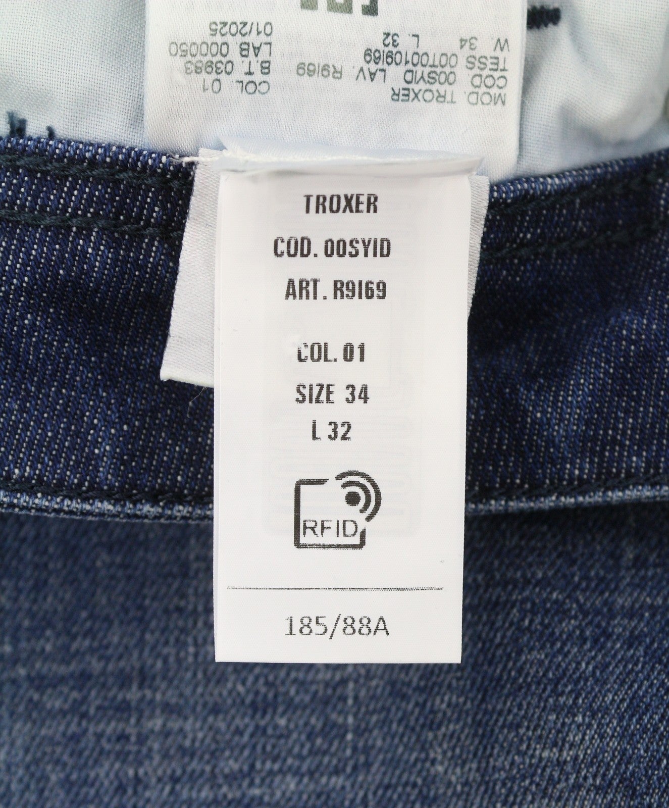 DIESEL Troxer R9I69 Men Jeans W34/L32 Blue Whiskers Faded Skinny Fit