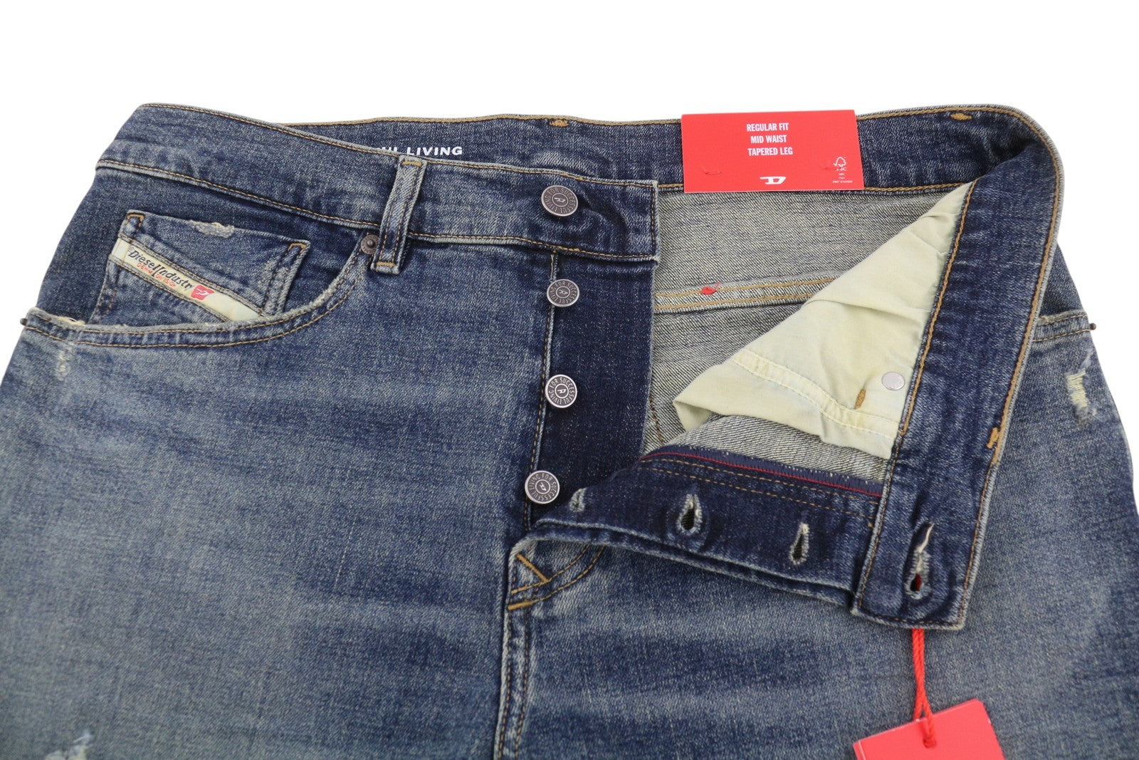 DIESEL 2005 D-Fining 0DQAC Men Jeans W34/L34 Blue Faded Regular Tapered RRP195
