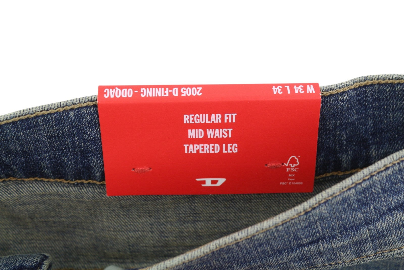 DIESEL 2005 D-Fining 0DQAC Men Jeans W34/L34 Blue Faded Regular Tapered RRP195