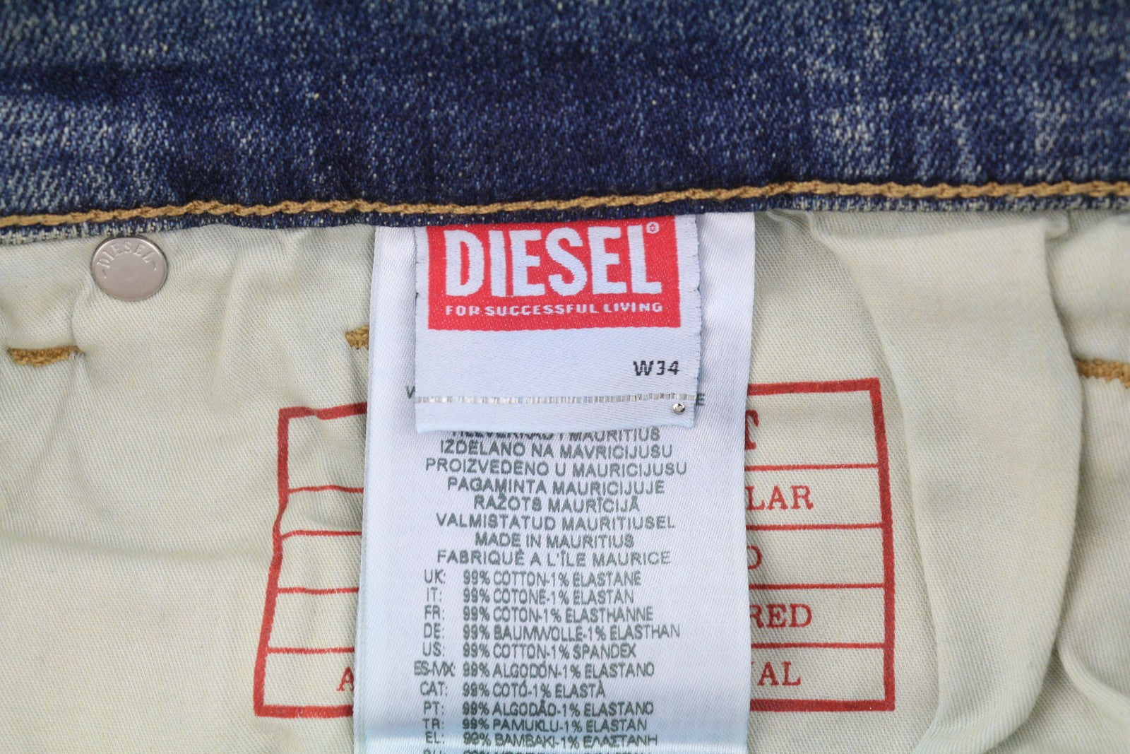 DIESEL 2005 D-Fining 0DQAC Men Jeans W34/L34 Blue Faded Regular Tapered RRP195