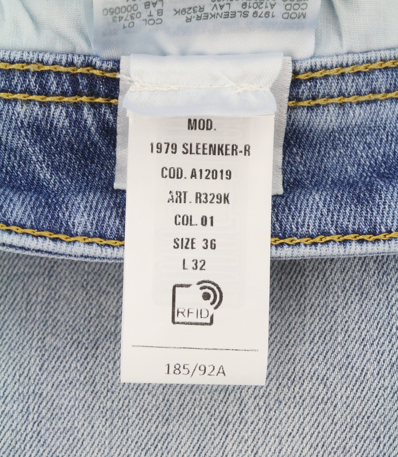 DIESEL 1979 Sleenker R329K Men Jeans W36/L32 Blue Faded Skinny Fit RRP195