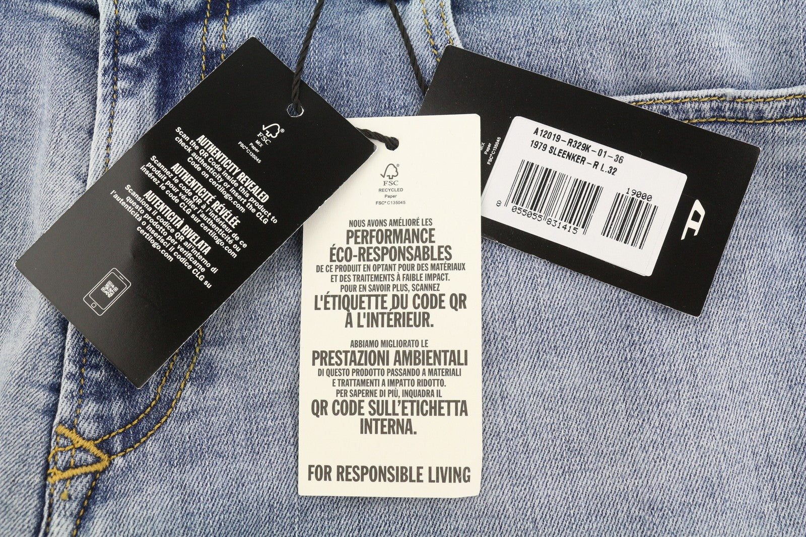 DIESEL 1979 Sleenker R329K Men Jeans W36/L32 Blue Faded Skinny Fit RRP195