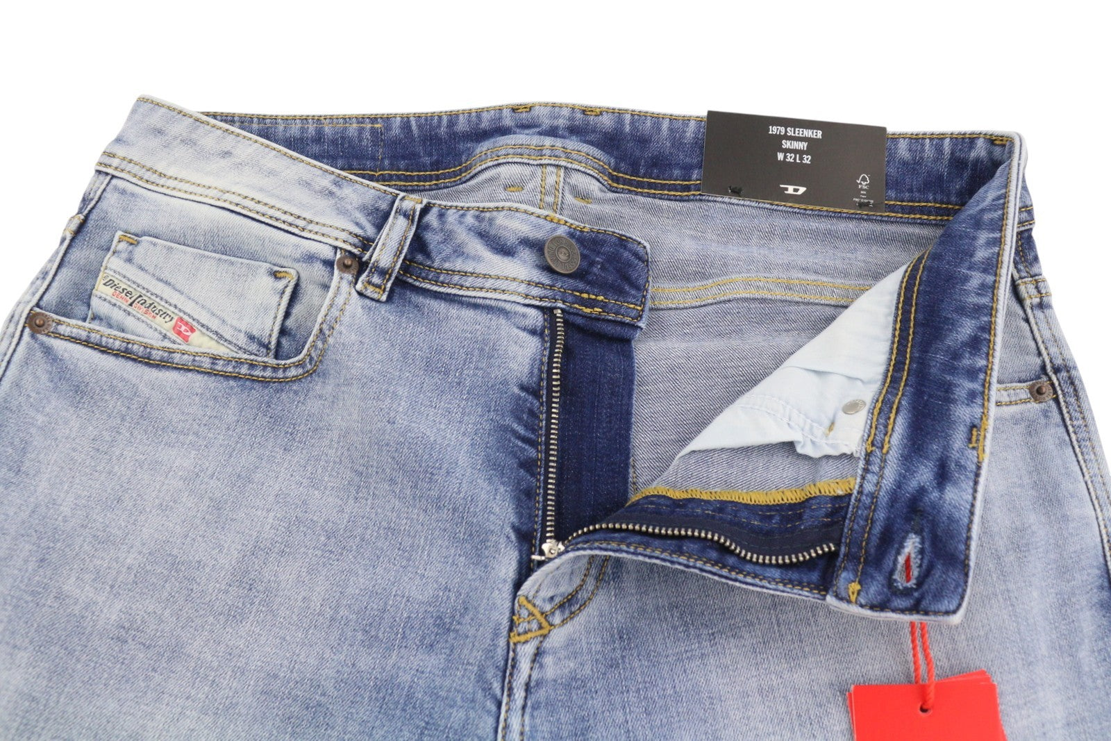 DIESEL 1979 Sleenker R329K Men Jeans W32/L32 Blue Faded Skinny Leg RRP195
