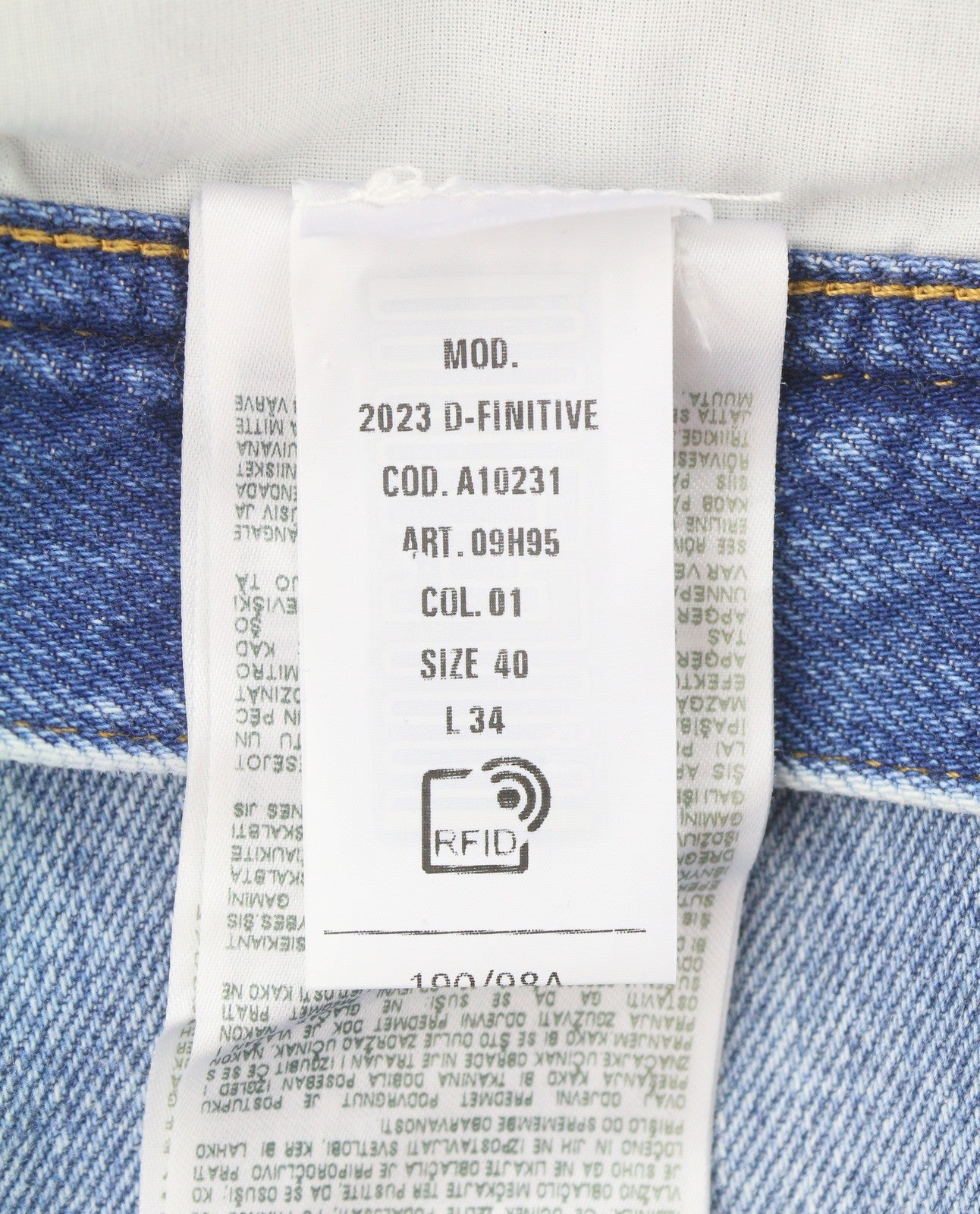 DIESEL 2003 D-Finitive 09H95 Men Jeans W40/L34 Blue Regular Tapered Fit RRP195