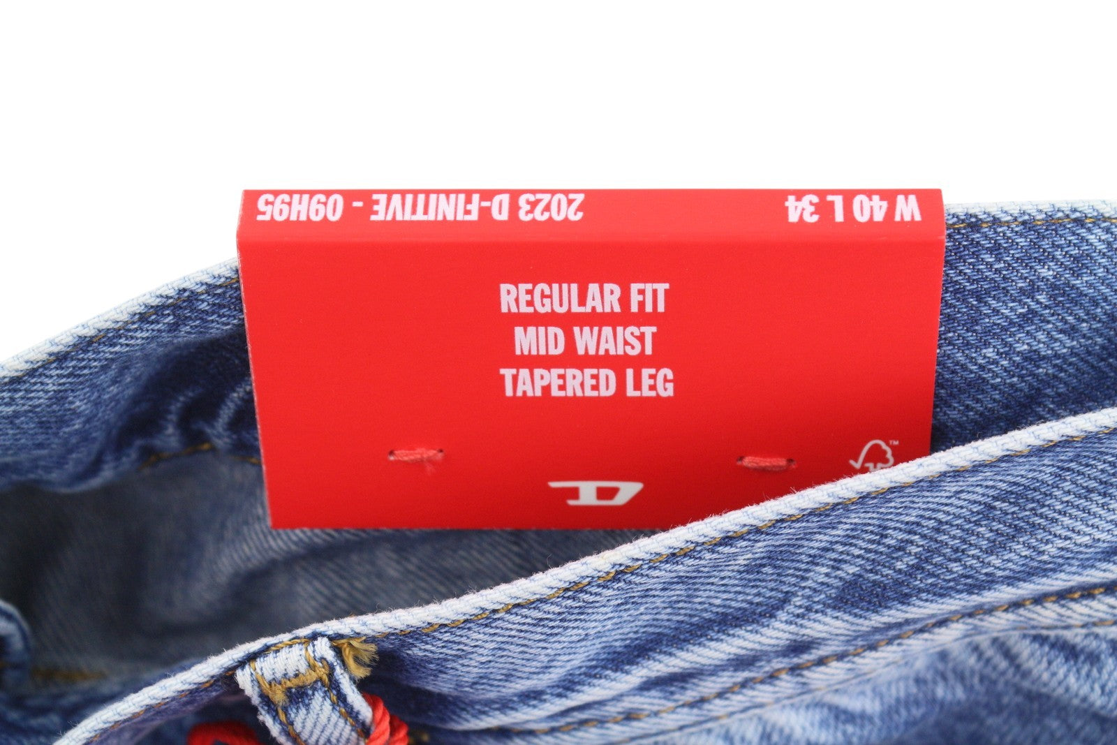 DIESEL 2003 D-Finitive 09H95 Men Jeans W40/L34 Blue Regular Tapered Fit RRP195