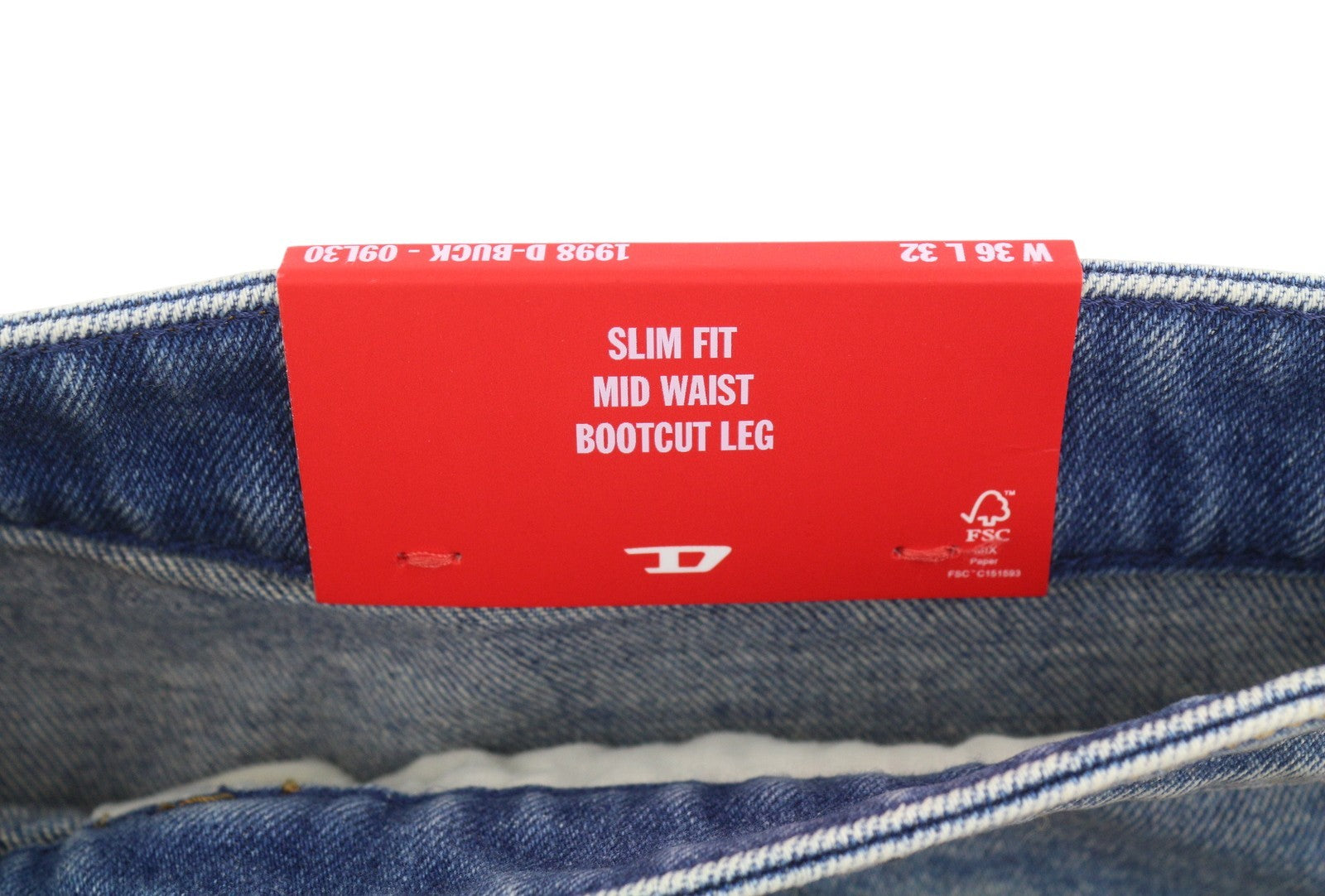 DIESEL 1998 D-Buck 09L30 Men Jeans W36/L32 Blue Slim Fit Bootcut Leg RRP225