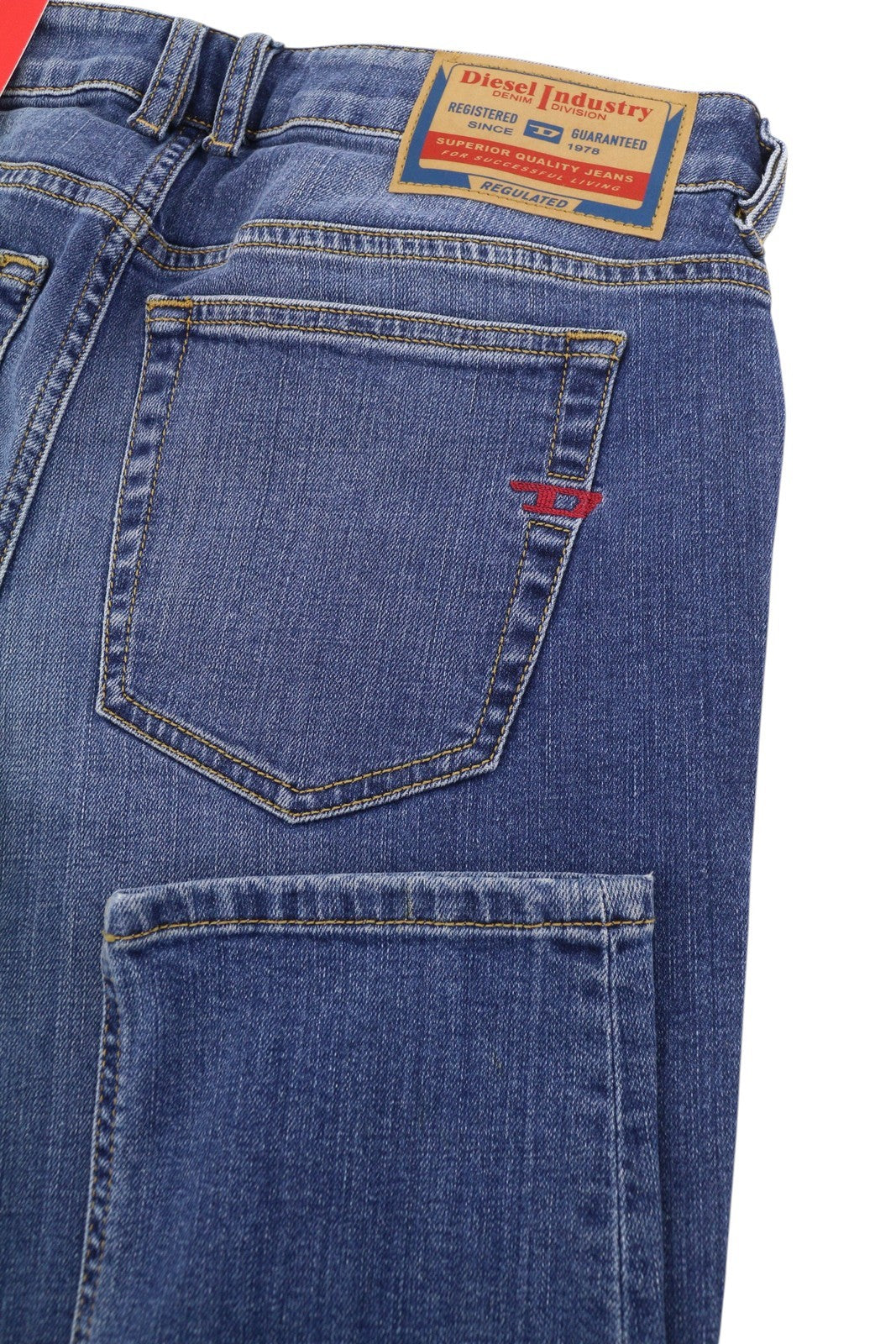 DIESEL 1979 Sleenker 09L02 Men Jeans W34/L32 Blue Faded Skinny Low Waist