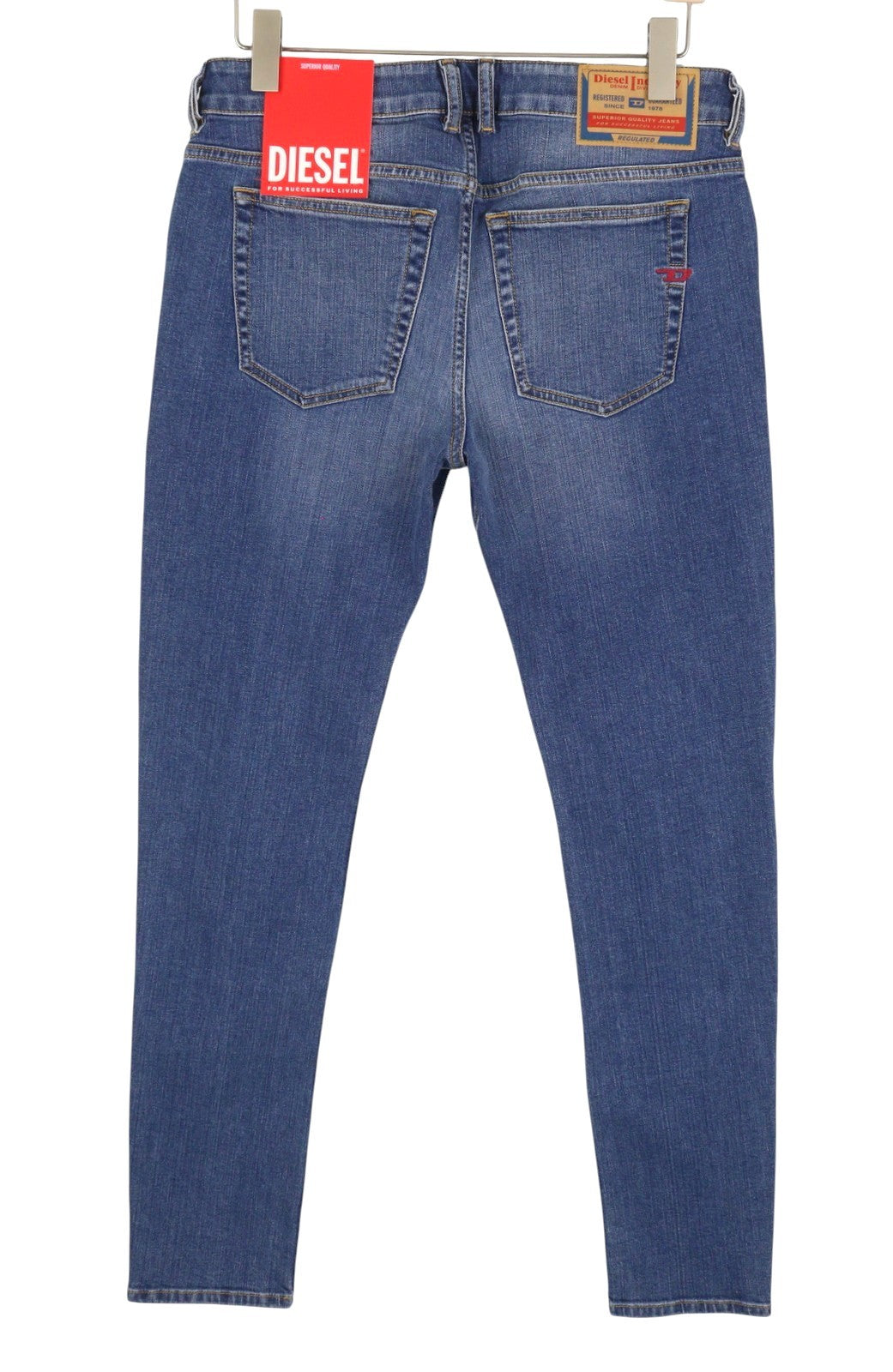 DIESEL 1979 Sleenker 09L02 Men Jeans W32/L32 Blue Faded Skinny Low Waist