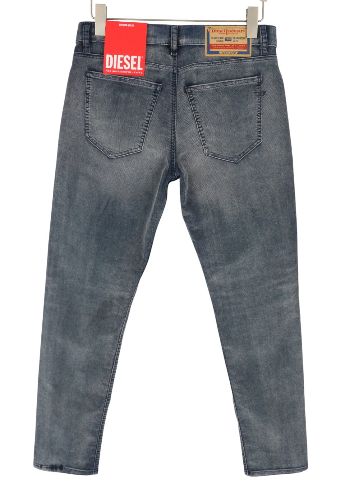 DIESEL 2019 D-Strukt 068JF Men Trousers W32/L30 Blue Corduroy Slim Fit RRP225