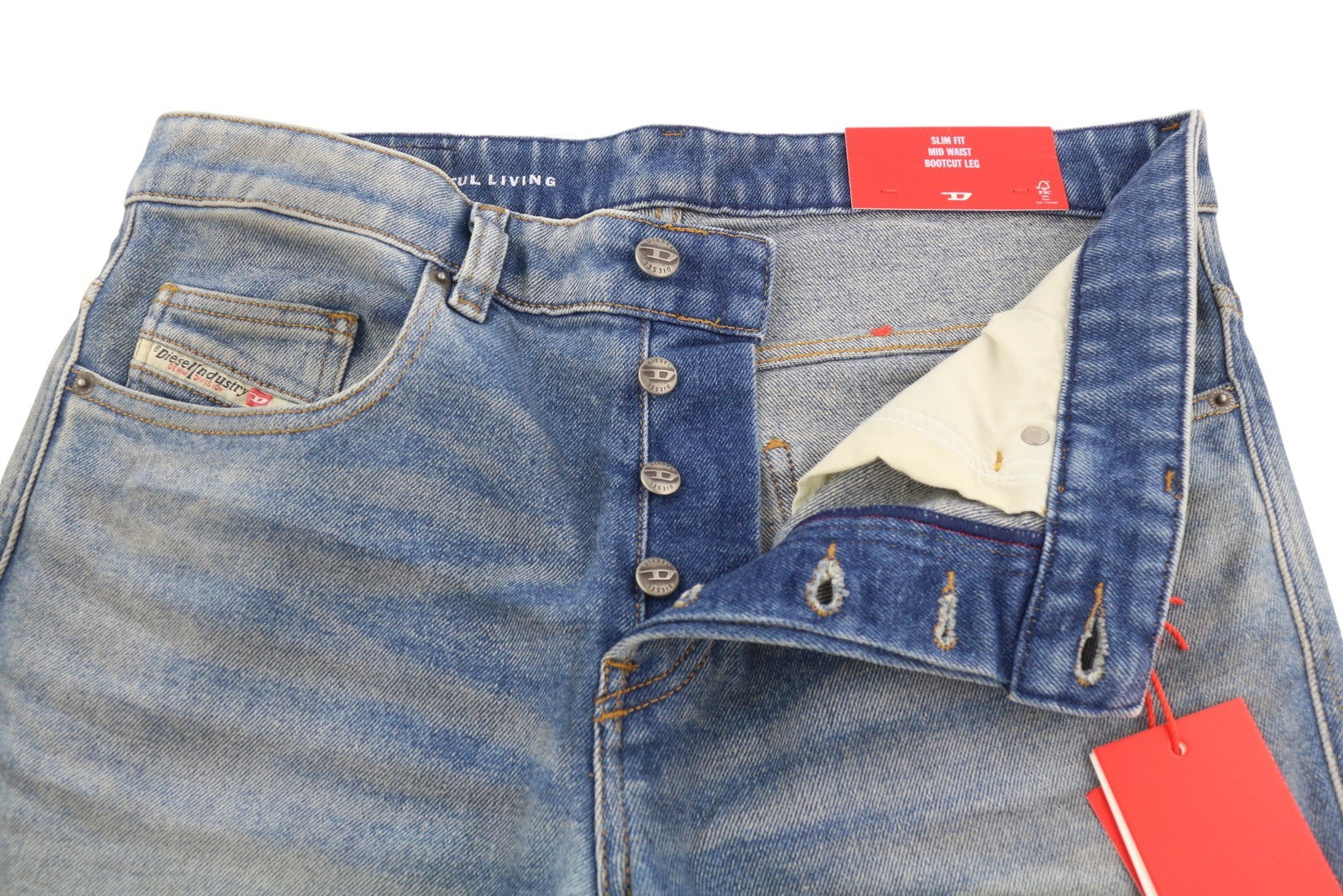 DIESEL 1998 D-Buck 09L30 Men Jeans W32/L32 Blue Slim Fit Bootcut Leg RRP225