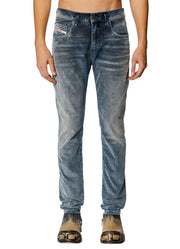 DIESEL 2019 D-Strukt 068JF Men Trousers W34/L30 Blue Corduroy Slim Fit RRP225