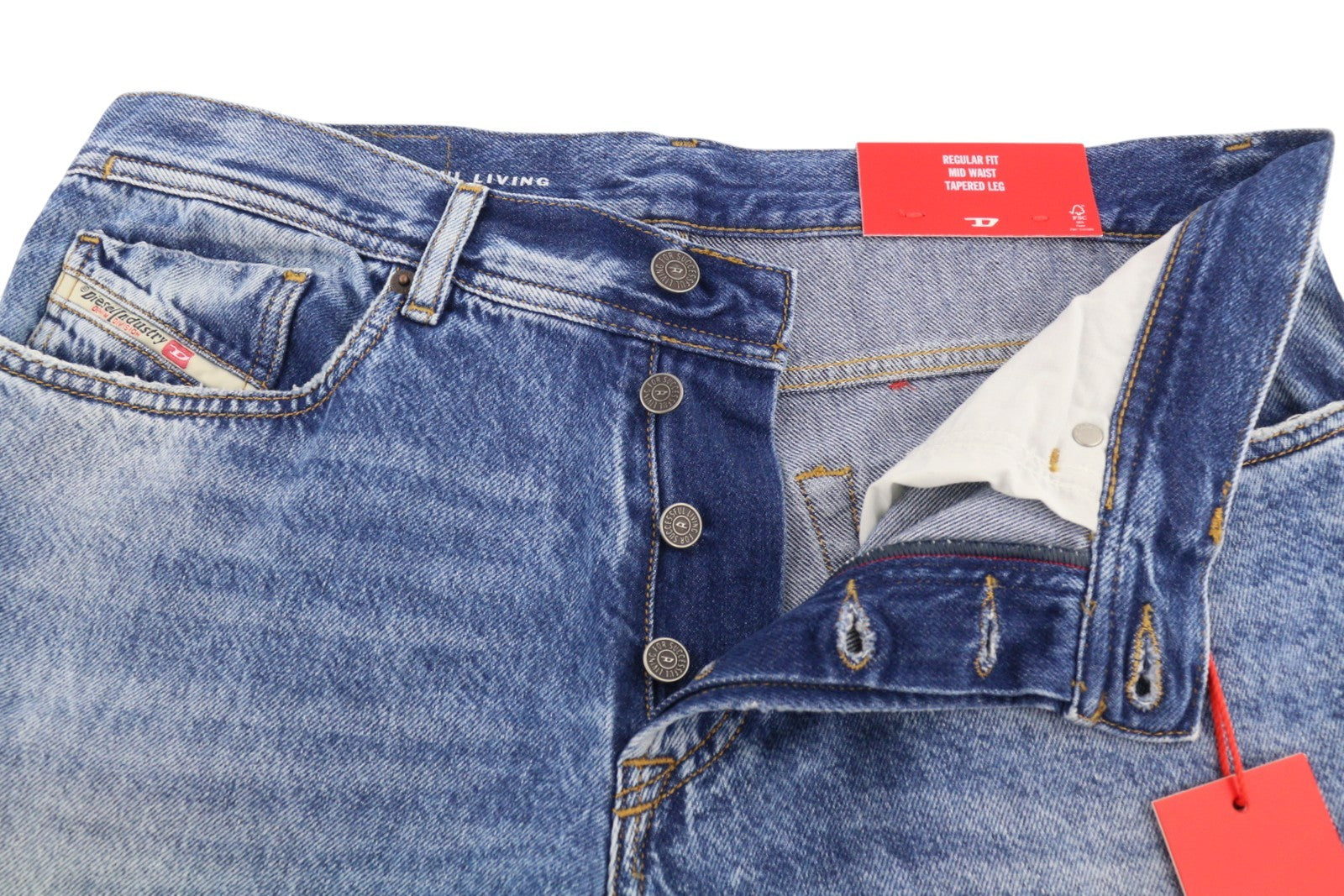 DIESEL 2003 D-Finitive 09H95 Men Jeans W36/L32 Blue Regular Tapered Fit RRP195
