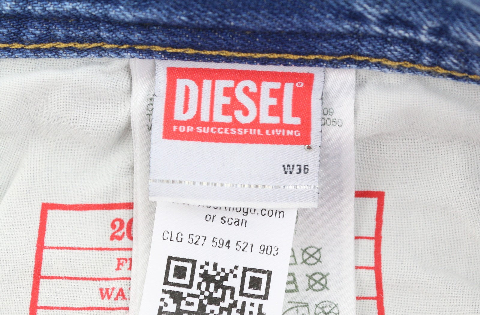 DIESEL 2003 D-Finitive 09H95 Men Jeans W36/L32 Blue Regular Tapered Fit RRP195