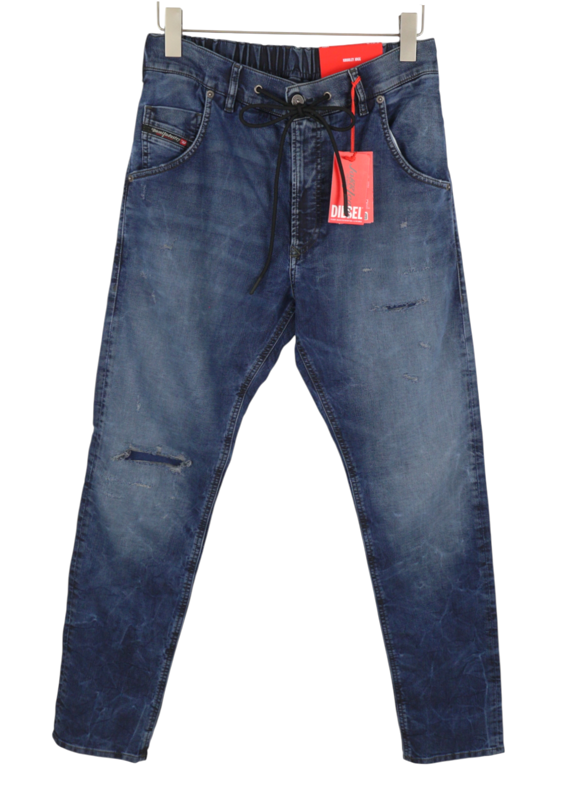 DIESEL Krooley-E-NE E9H11 Men Jeans W32/L32 Blue Distress Faded Jogg RRP295
