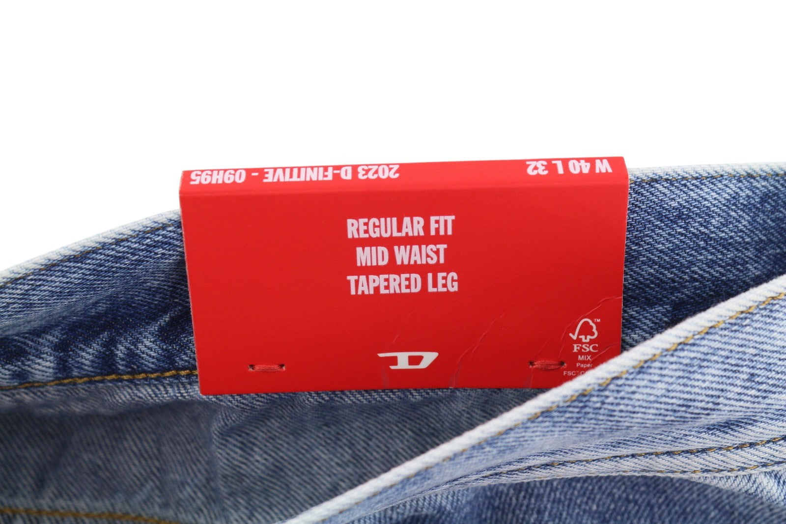DIESEL 2003 D-Finitive 09H95 Men Jeans W40/L32 Blue Regular Tapered Fit RRP195