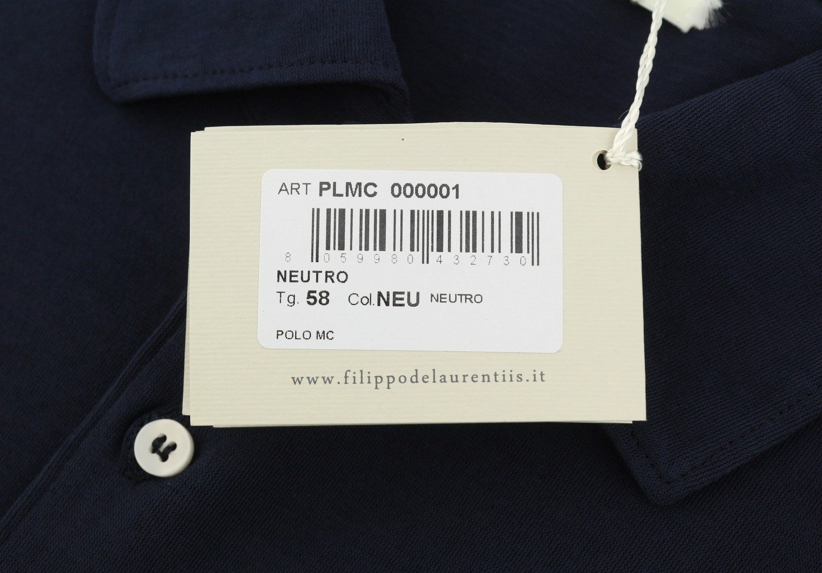 FILIPPO DE LAURENTIIS Men Polos IT58 2XL Dark Blue Half Button Short Sleeved