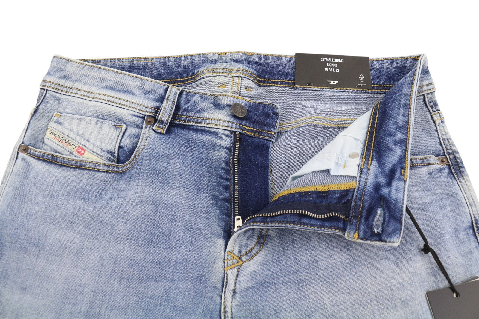 DIESEL 1979 Sleenker R329K Men Jeans W32/L32 Blue Faded Skinny Fit RRP195