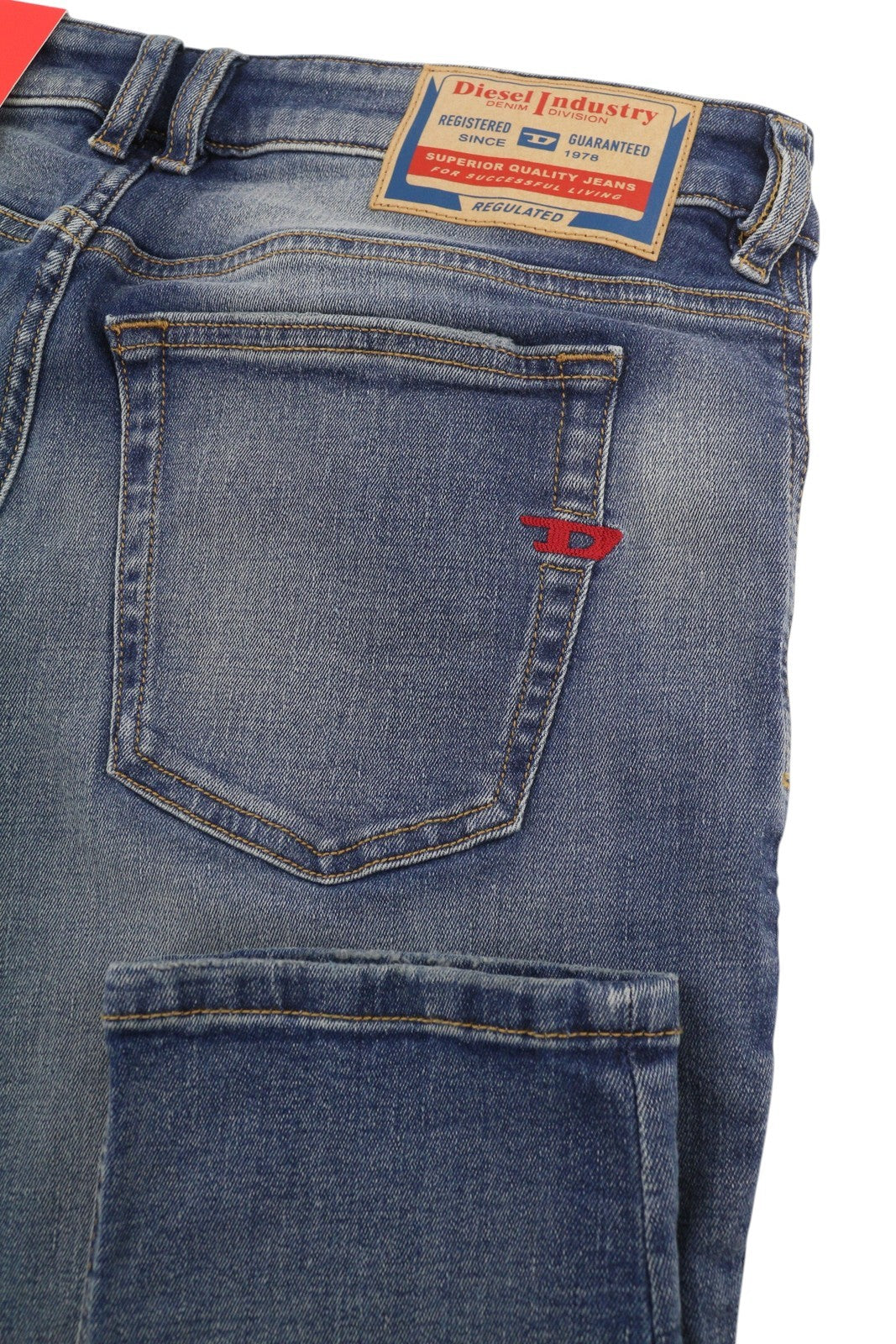 DIESEL 1979 Sleenker 0PFAW Men Jeans W32/L34 Blue Faded Skinny Low Waist RRP175