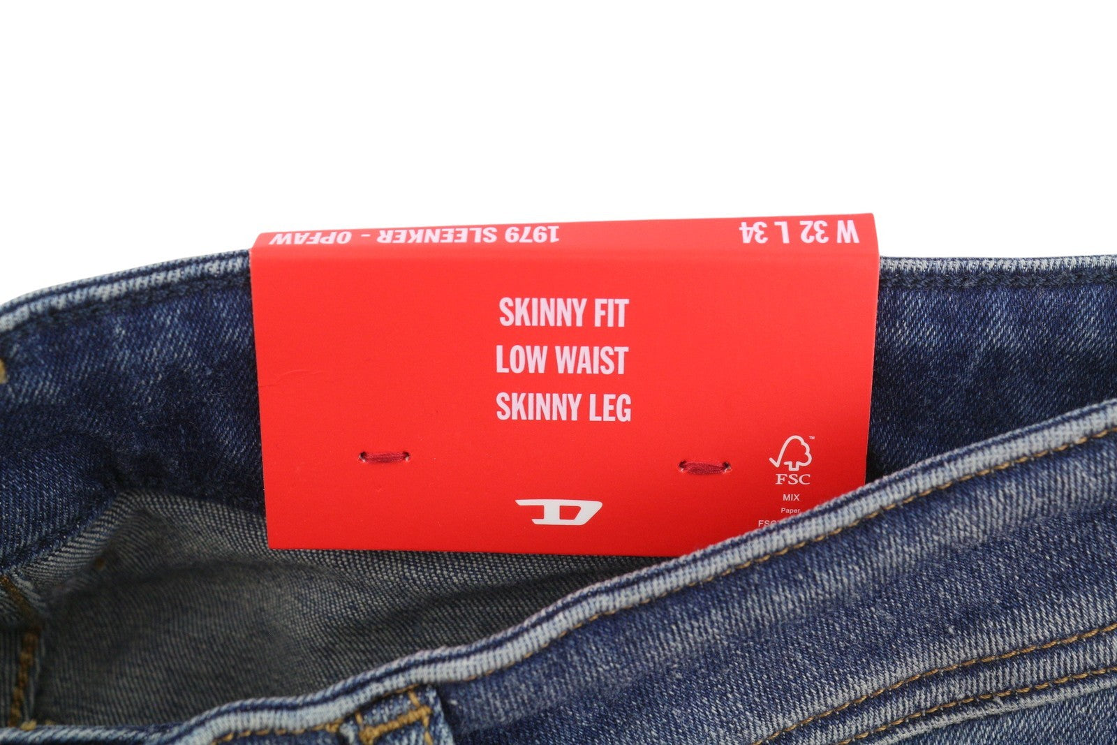 DIESEL 1979 Sleenker 0PFAW Men Jeans W32/L34 Blue Faded Skinny Low Waist RRP175