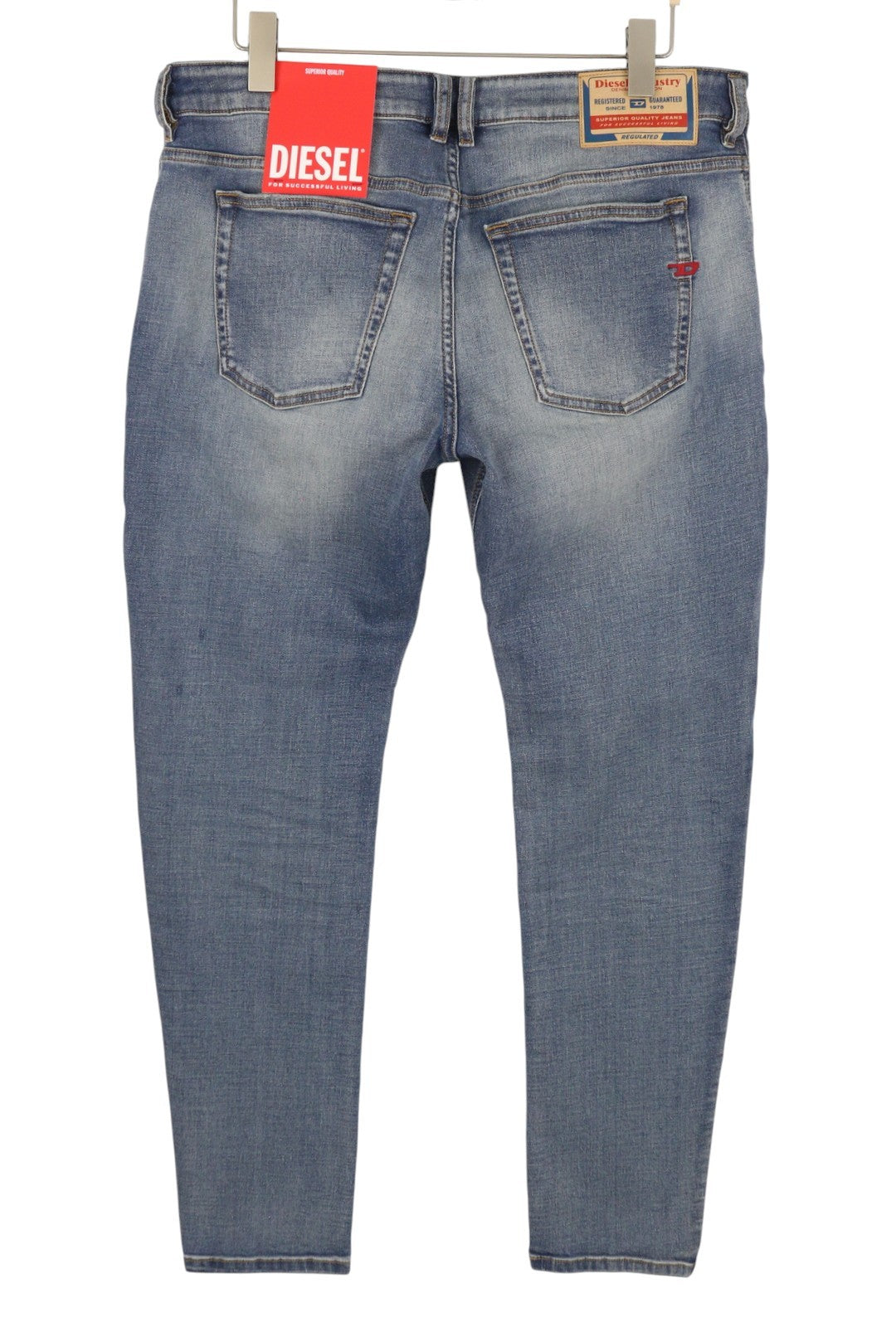 DIESEL 1979 Sleenker 0PFAW Men Jeans W36/L34 Blue Faded Skinny Low Waist RRP175