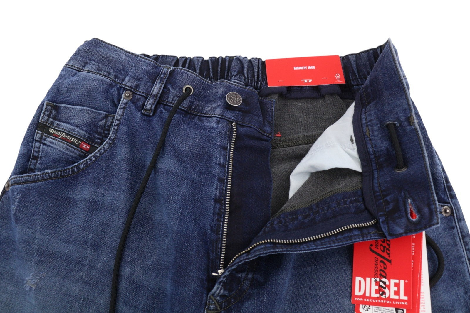 DIESEL Krooley-E-NE E9H11 Men Jeans W34/L32 Blue Distress Faded Jogg RRP295