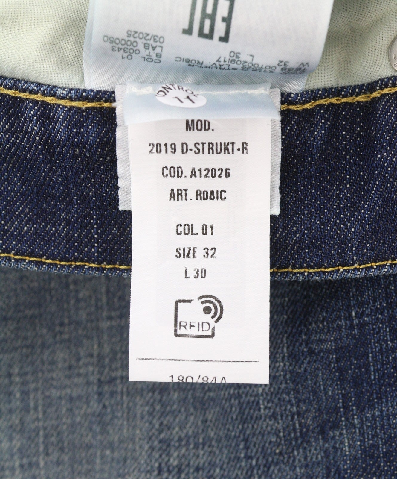 DIESEL 2019 D-Strukt-R R08IC Men Jeans W32/L30 Blue Whiskers Faded Slim RRP195