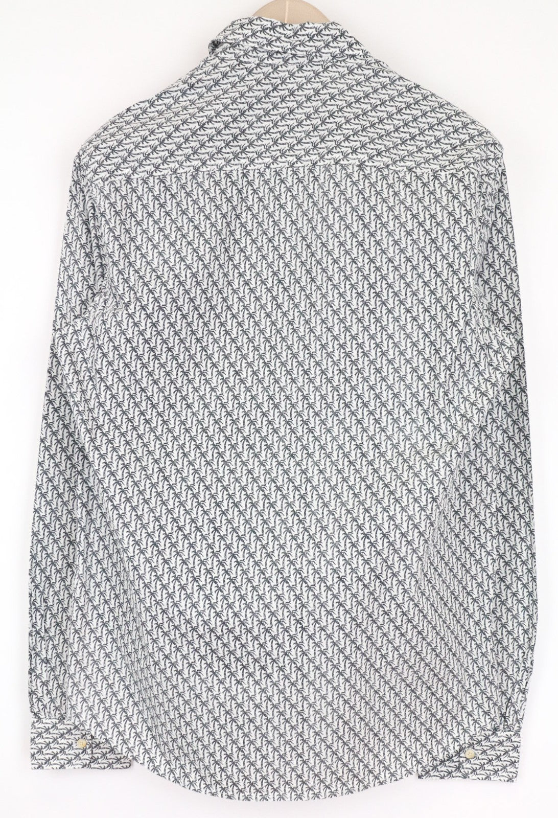 SCOTCH & SODA Ams Couture Men Shirt S Pure Cotton Grey White Palm Pattern
