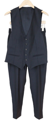 SUITSUPPLY Ferrara Men Suit UK36S Trousers Waistcoat Pure Wool Blue 2 Piece