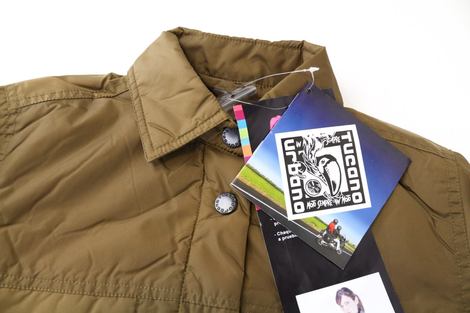 TUCANO URBANO Lori Women Jacket S Brown Windproof Zip Snap Long Sleeve Moto