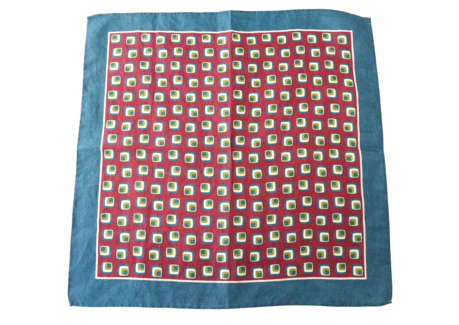 SUITSUPPLY Men Handkerchief 32x33 CM Blue Check Striped Pattern Pocket Square