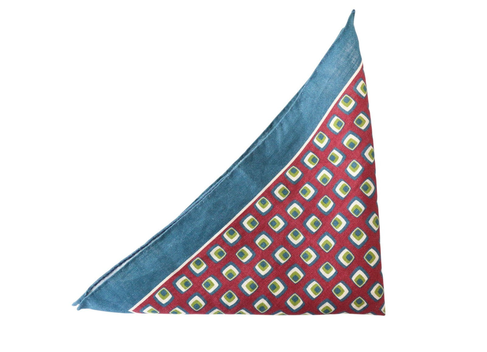 SUITSUPPLY Men Handkerchief 32x33 CM Blue Check Striped Pattern Pocket Square