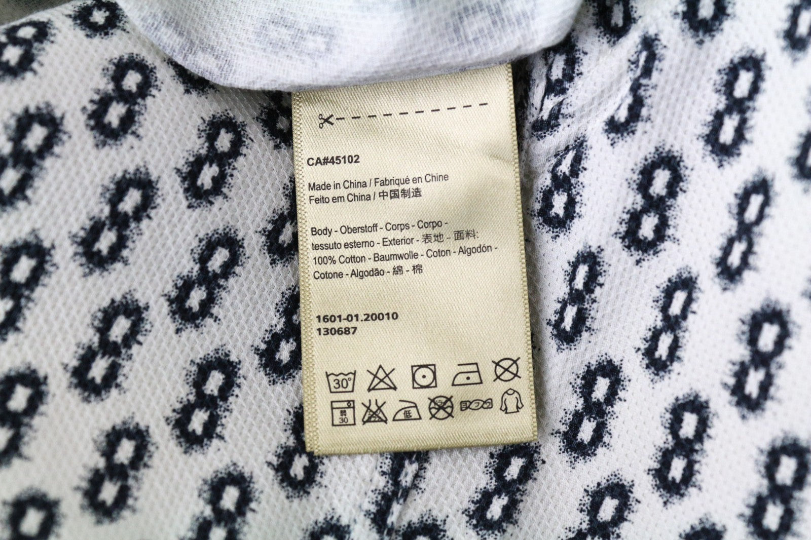 SCOTCH & SODA Men Shirt M Button-Down Navy Classic Abstract Pattern Pure Cotton