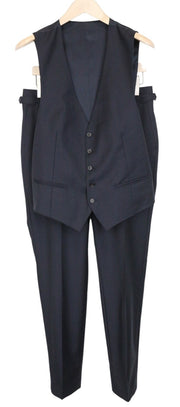 SUITSUPPLY Ferrara Men Suit UK38R Blue Slim 2-Piece Pure Wool V-Neck Twill