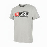 DIESEL T-Diego-Cuty Men T-Shirt M Grey Melange Crew Neck Short Sleeve
