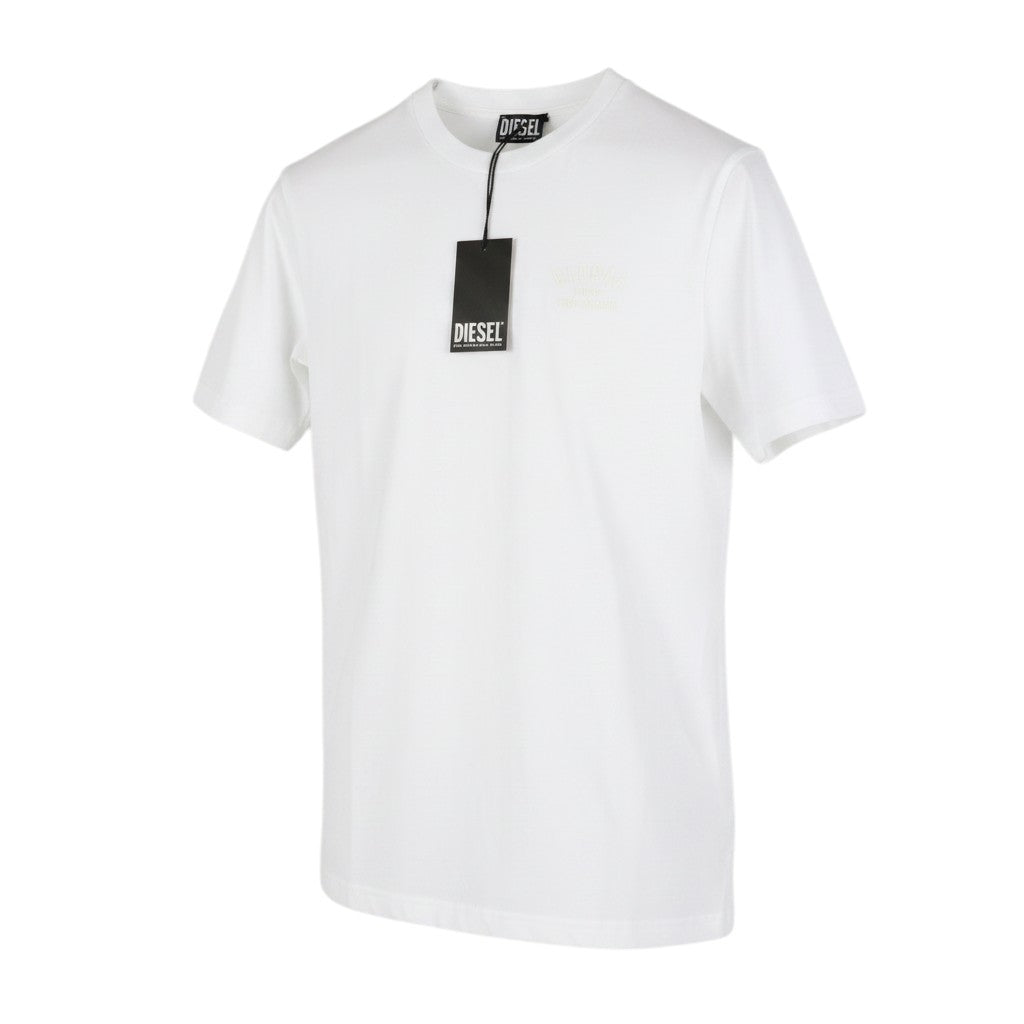 DIESEL T-Just 260140 OFF Men T-Shirt L White Cotton Tricot Crew Short Sleeve