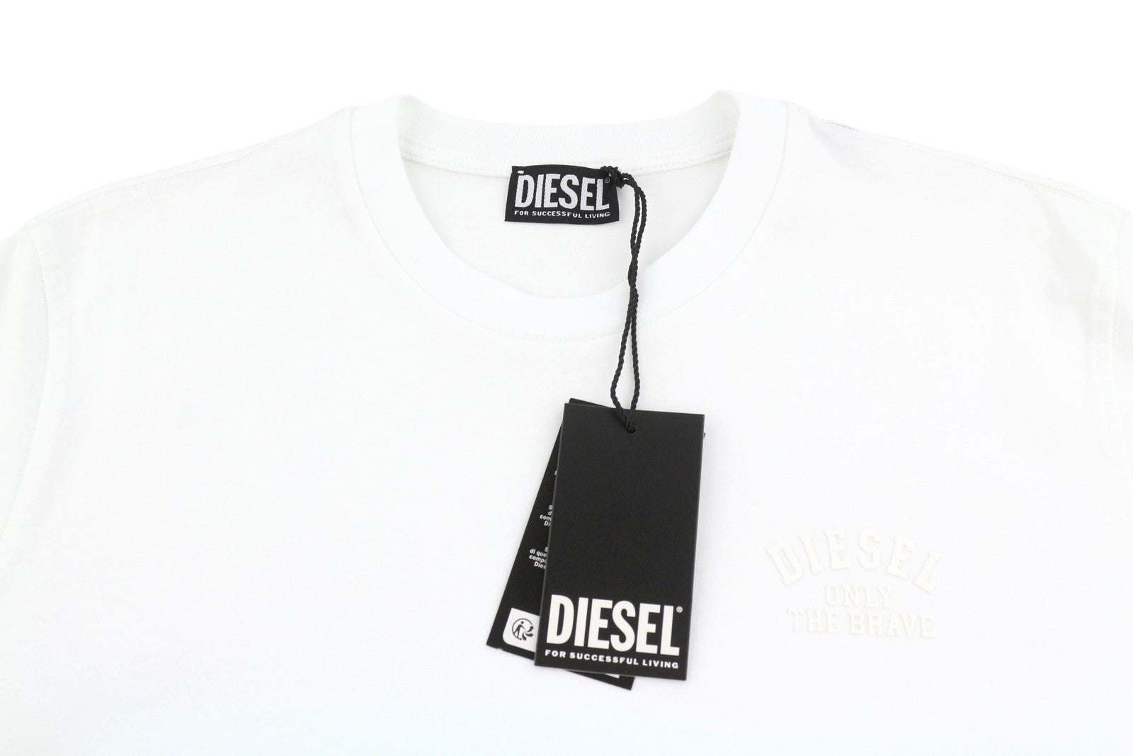 DIESEL T-Just 260140 OFF Men T-Shirt L White Cotton Tricot Crew Short Sleeve