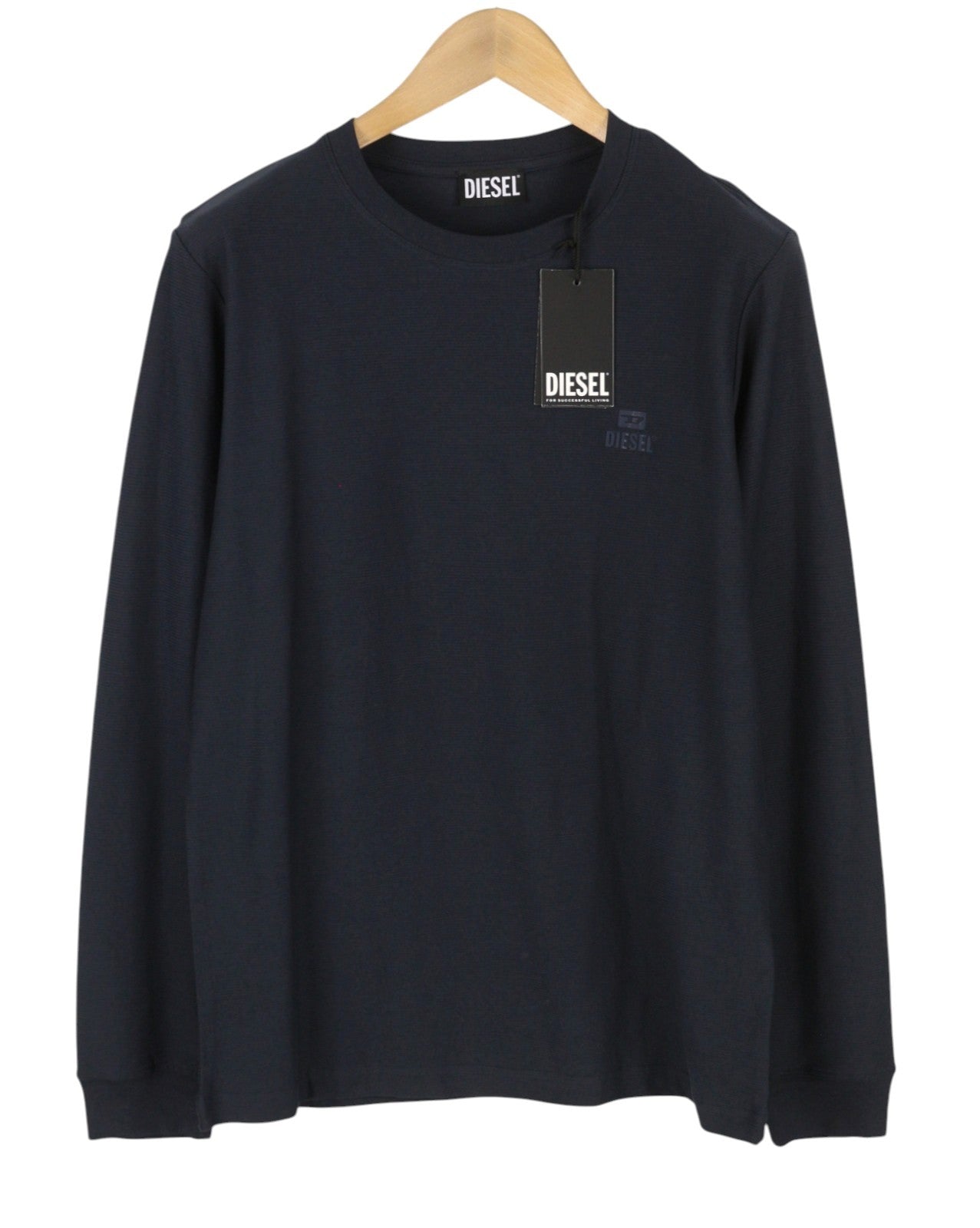 DIESEL T-Diego-Long-A-R-HD-New Men T-Shirt M Dark Blue Crew Neck Pull On