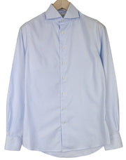 SUITSUPPLY Men Shirt 37/14 1/2 Extra Slim Blue Pure Cotton Striped Formal